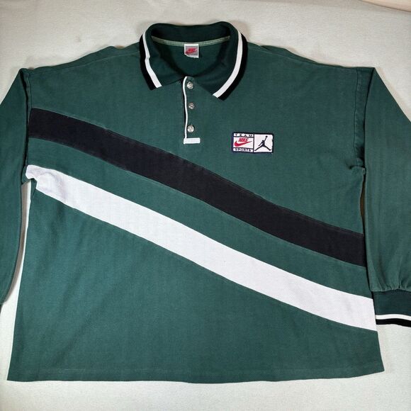 Vintage Team Nike Sports Mens Polo Shirt Size XXL MADE IN USA RARE Green Cactus - Picture 1 of 12